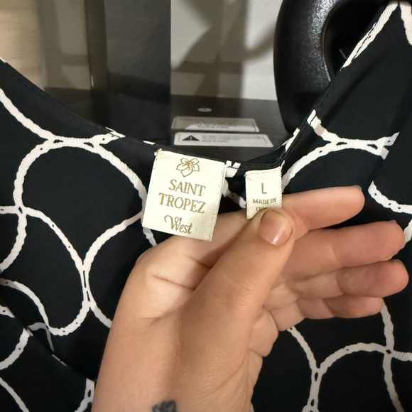 Saint Tropez West Black and White Mini Dress size large - Picture 6 of 8